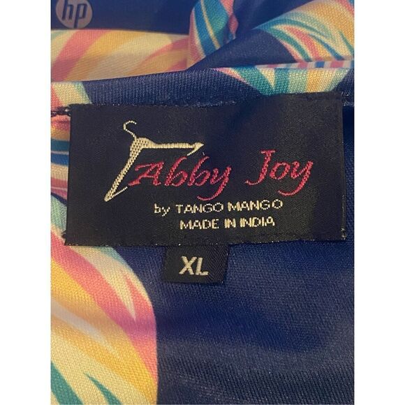 Abby Joy by Tango Mango Dress XL Navy Blue Fish Print Short Sleeve Shift Dress - Picture 4 of 4